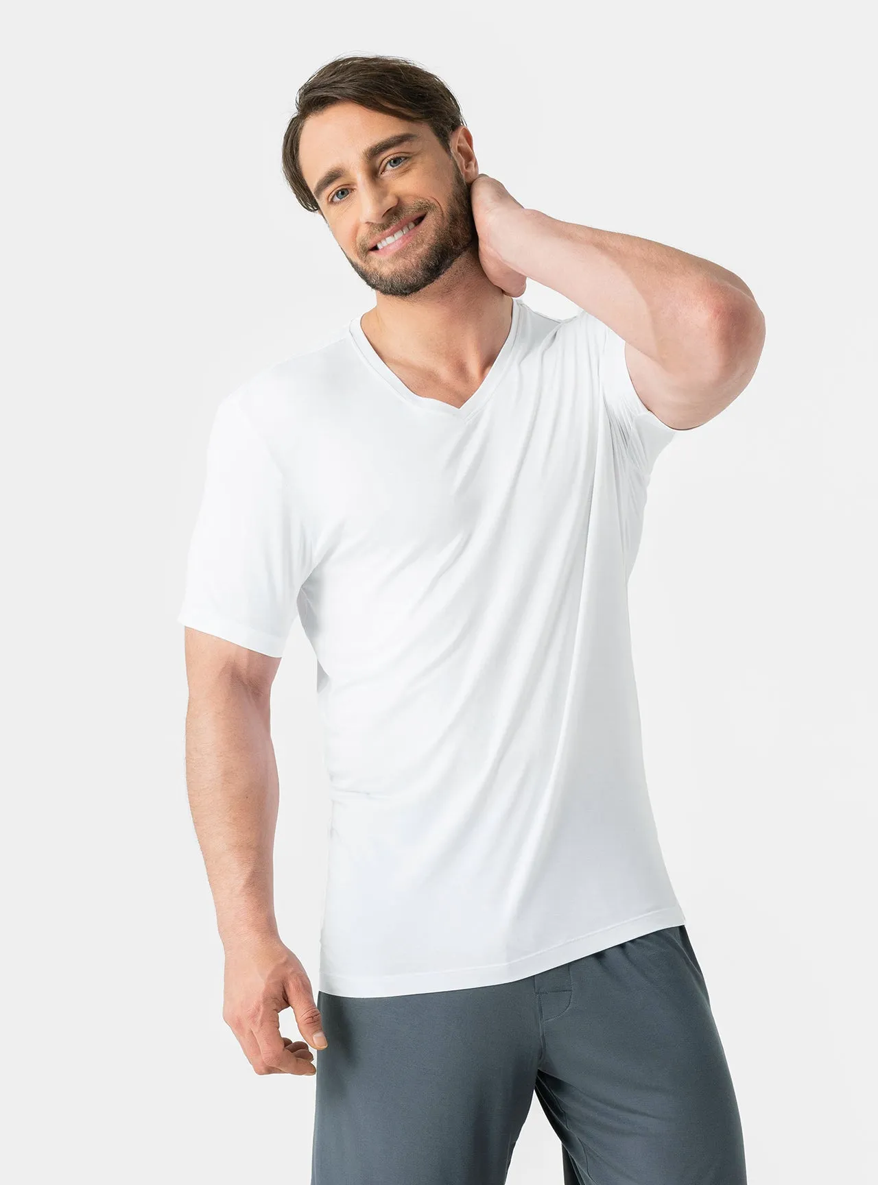 3 Pack Comfortable Bamboo Rayon V-Neck Undershirts