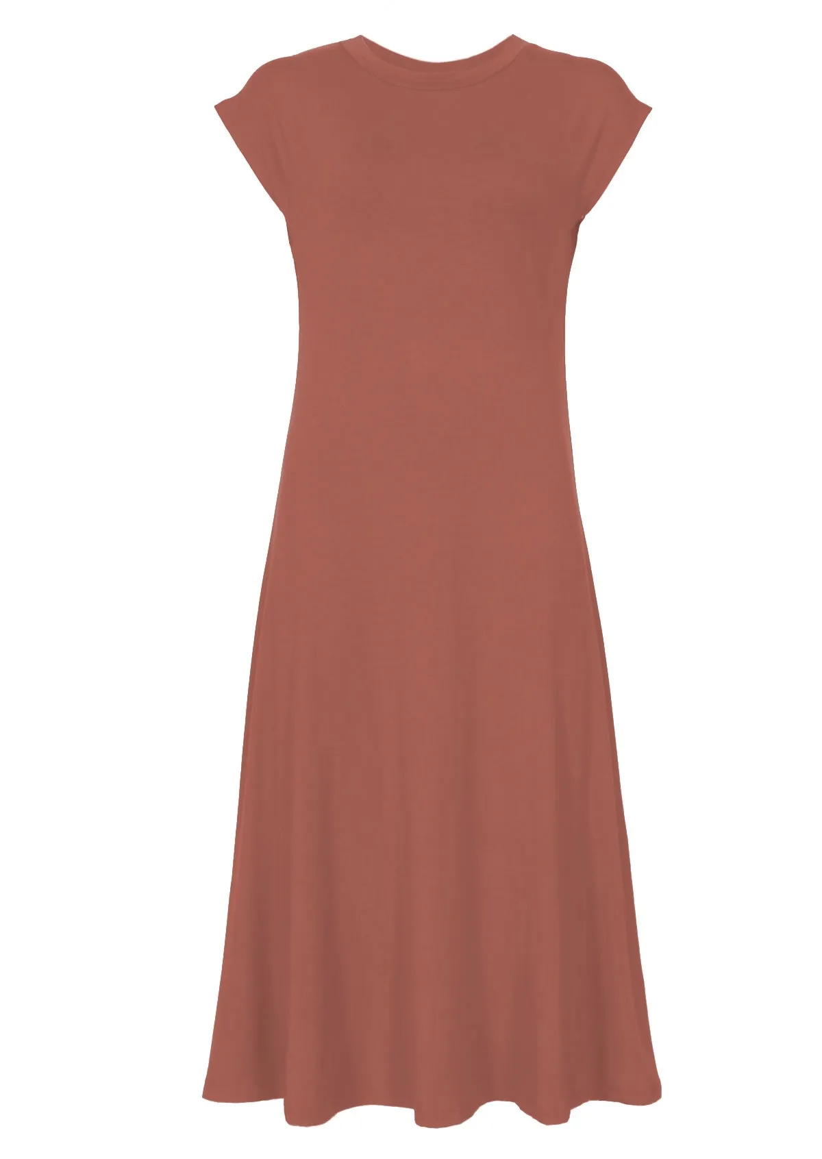 A-line Stretch Rayon Dress Dusty Rose