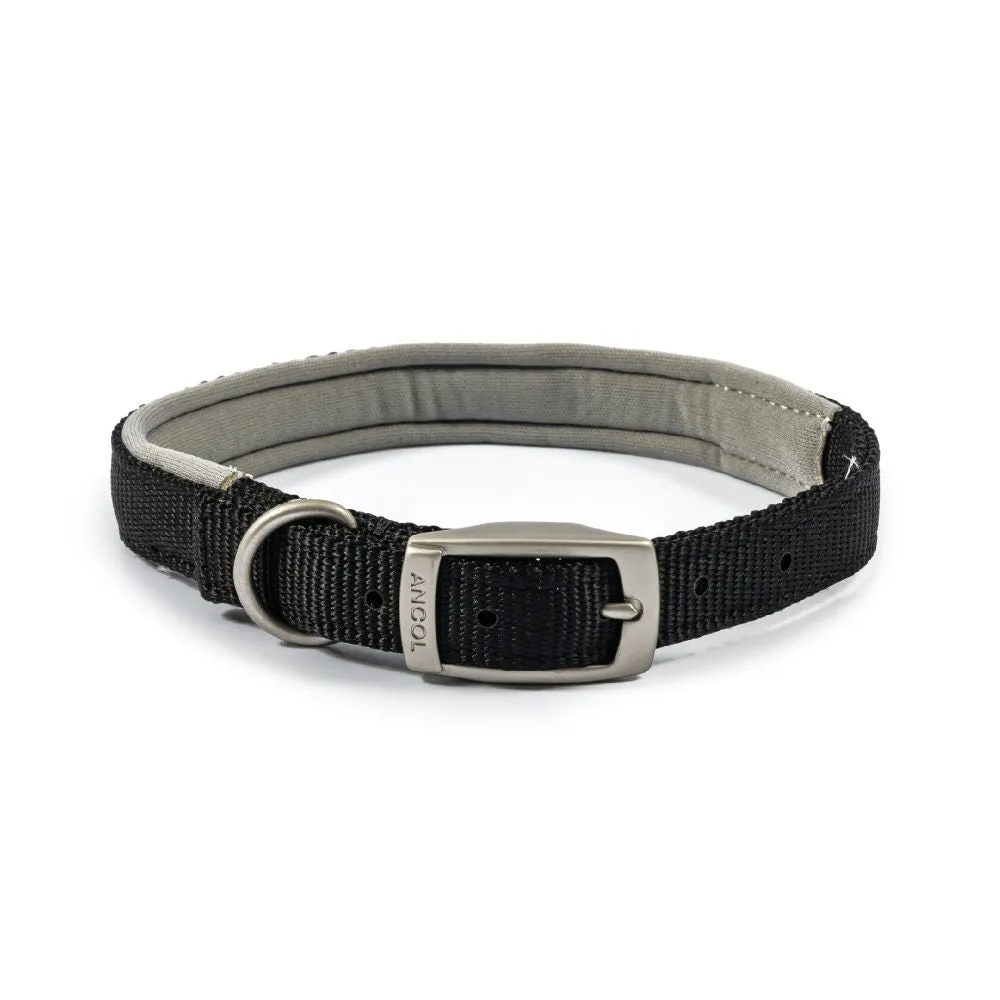 Ancol Viva Black Poly-Weave Padded Dog Collar