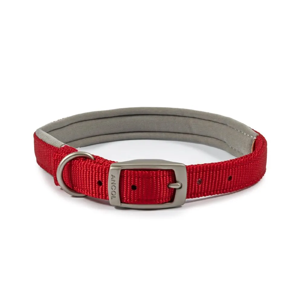 Ancol Viva Red Poly-Weave Padded Dog Collar