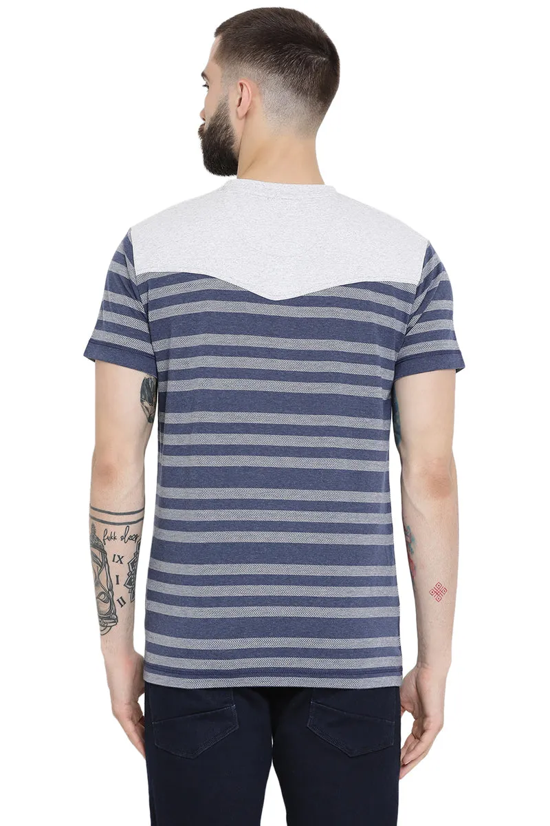 Axmann Casual Striped Round Neck T-Shirt