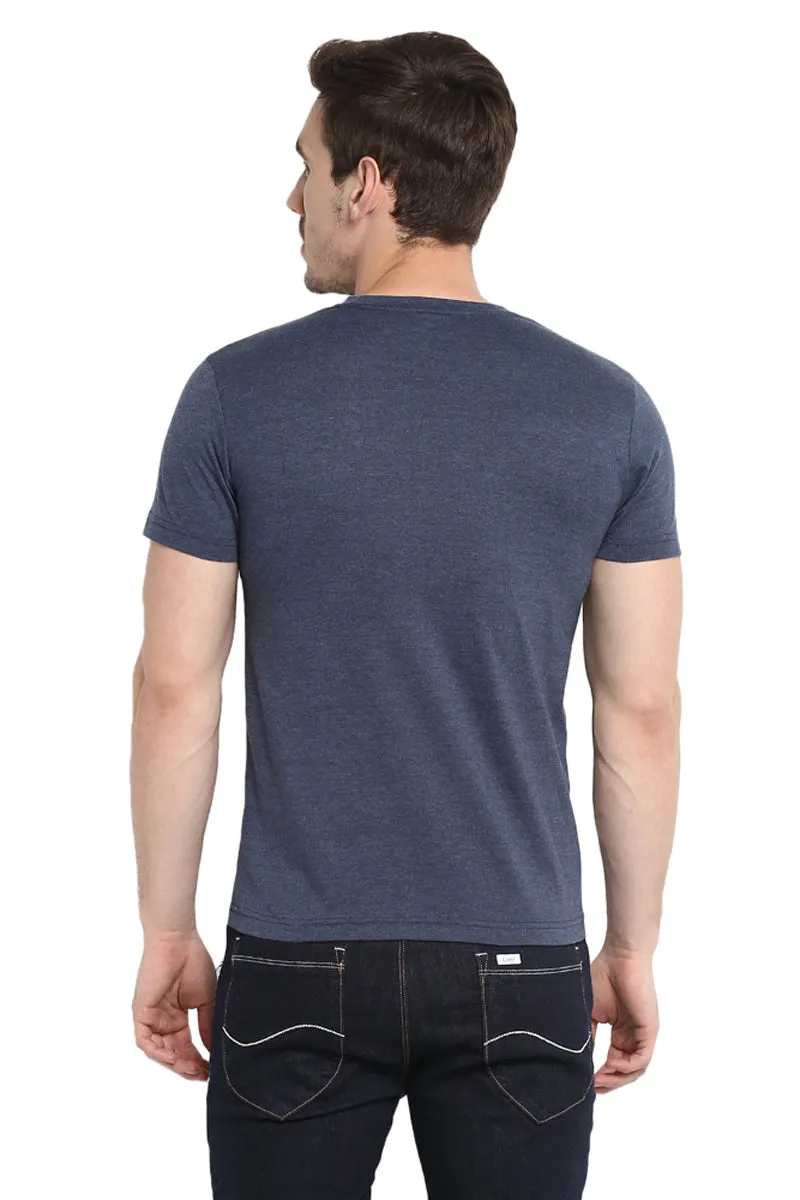 AXMANN Casual T-Shirt (Indigo Melange | Bamboo) Combo Pack