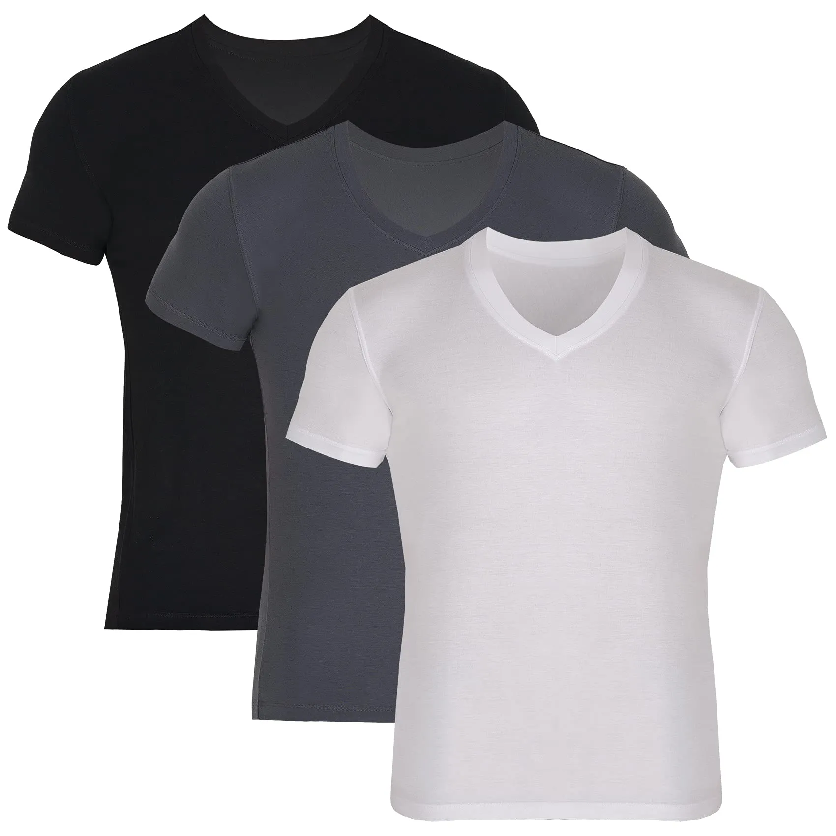 Bambooven Men’s V-Neck T-Shirt – (3 Pack)