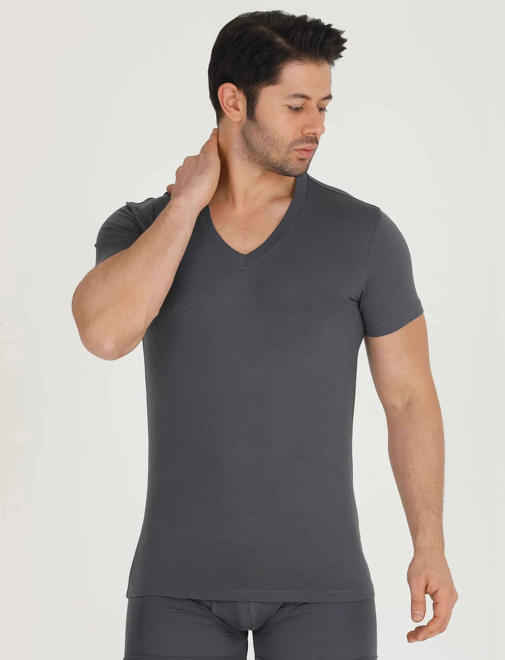 Bambooven Men’s V-Neck T-Shirt – (3 Pack)