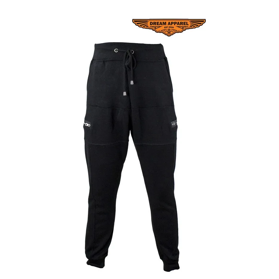 Black Multi-Pocket Dual Layered Sweat Joggers