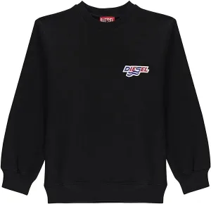 Boys Black Diesel Logo Sweatshirt