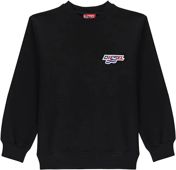 Boys Black Diesel Logo Sweatshirt