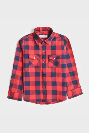 Boys Full Sleeves Check Shirt