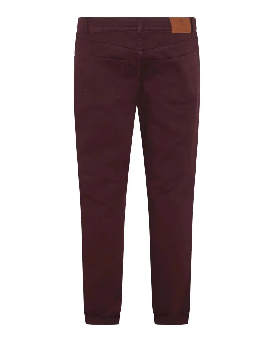 Brunello Cucinelli Mens Straight Leg Jeans in Bordeaux