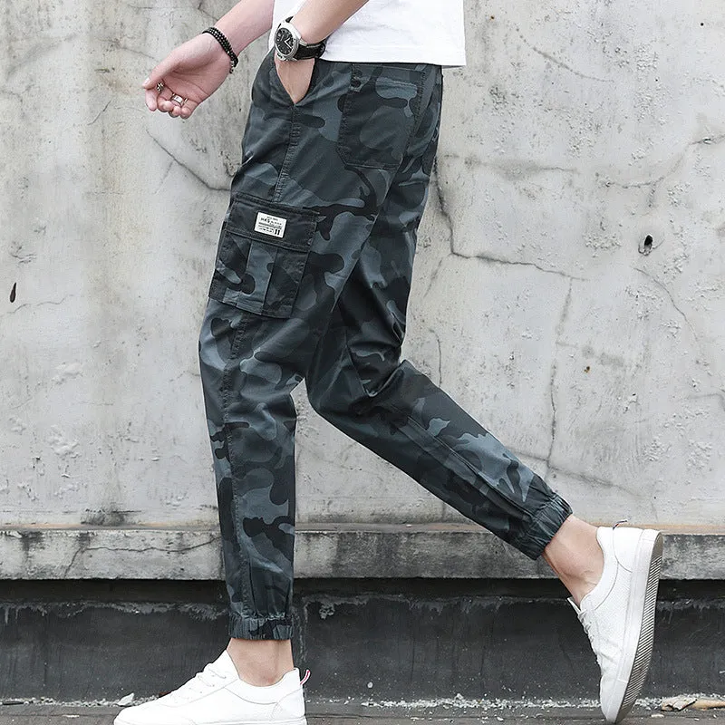 Camouflage tooling multi-pocket pants feet feet pants pants nine pants