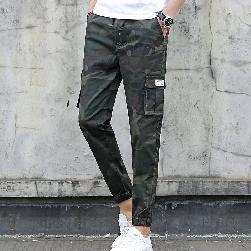 Camouflage tooling multi-pocket pants feet feet pants pants nine pants