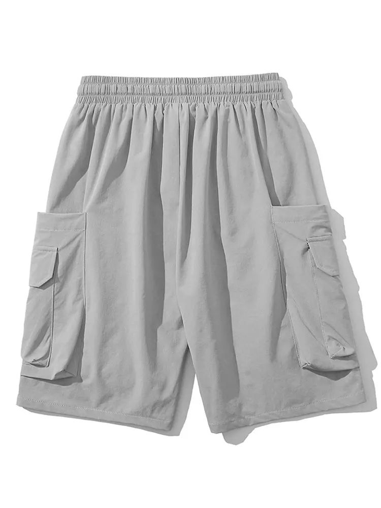 Casual Multi-Pocket Drawstring Cargo Shorts