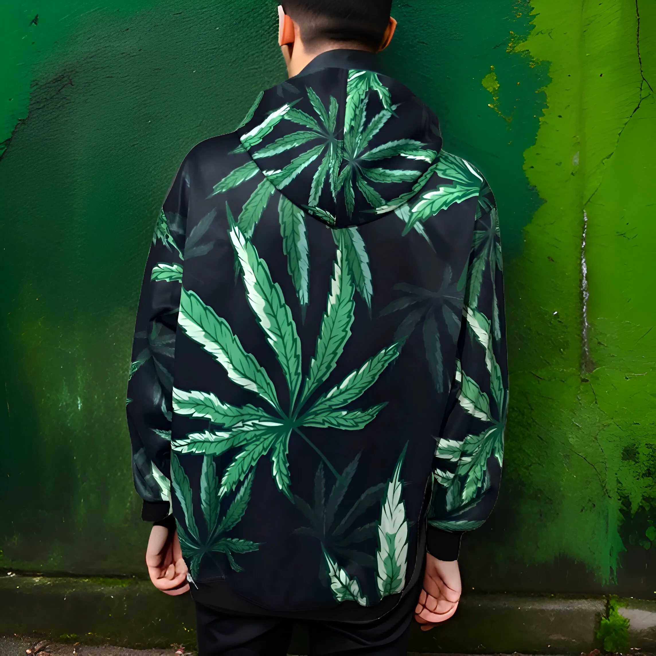 ^CLASSIC WEED LEAF^ ~ALL OVER PRINT~ PULLOVER HOODIES (FLEECE LINED)