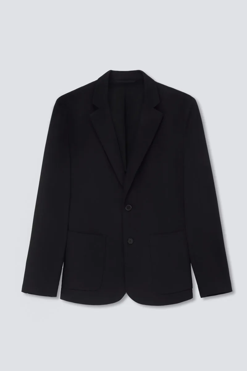 CottonSTRETCH Lightweight Knit Smart Blazer | Black BKFD01