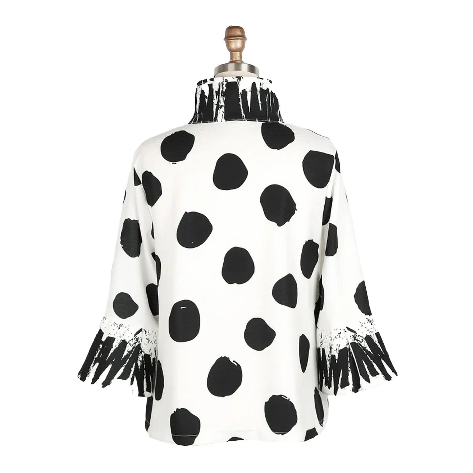 Damee NYC DOTS & SCRIBBLES Short Jacket in Black & White - 4939-WT