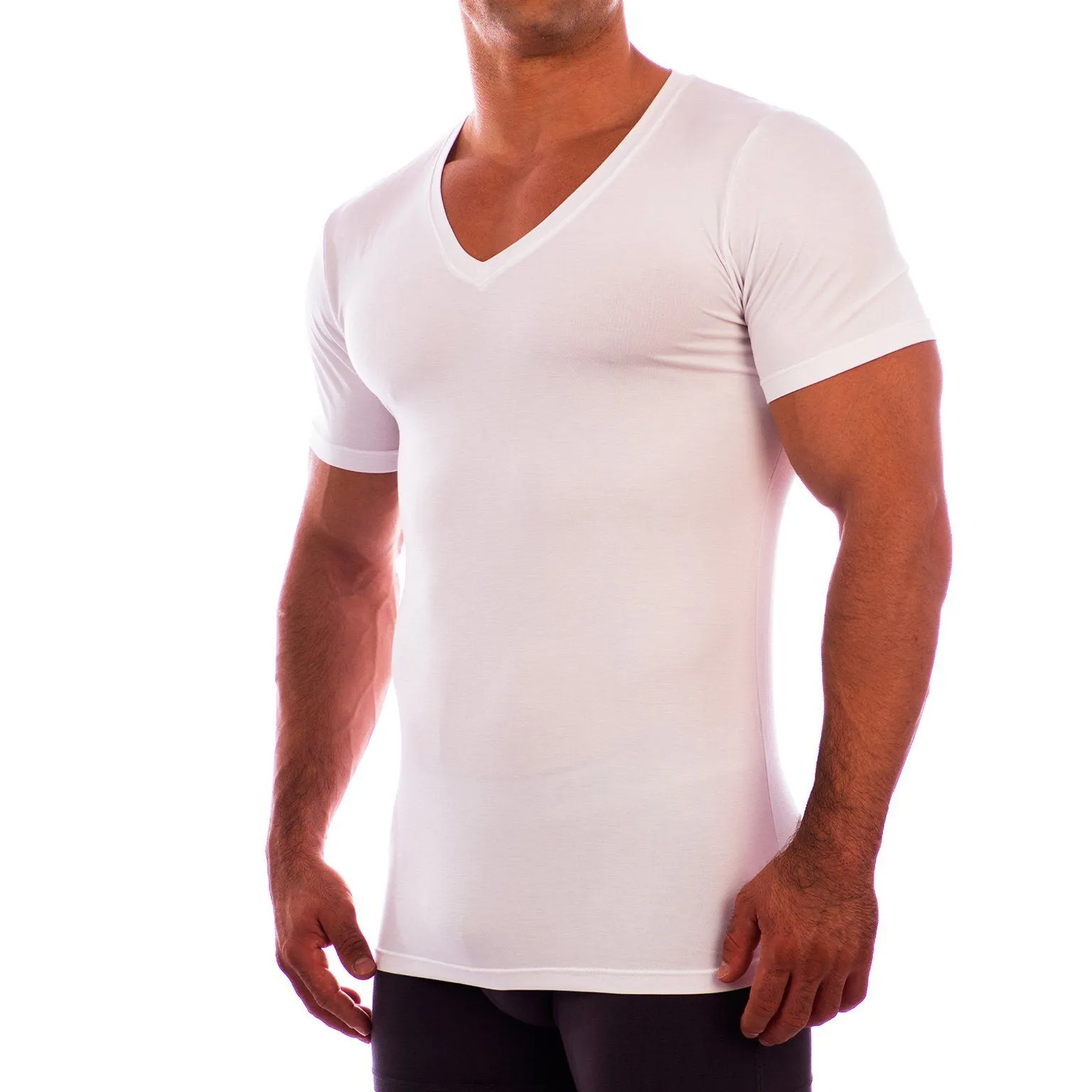 Deep V Neck Short Sleeve Undershirt