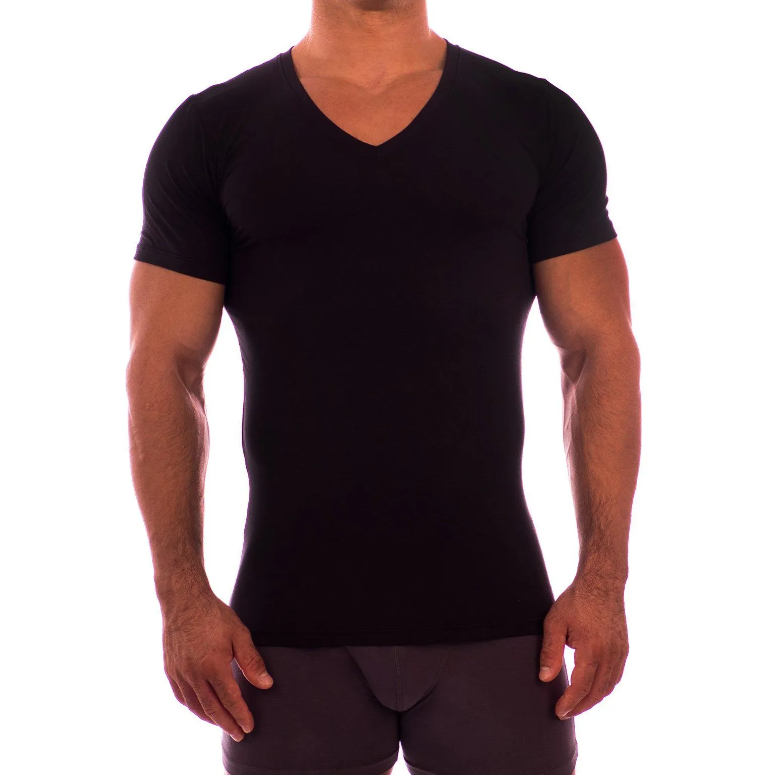 Deep V Neck Short Sleeve Undershirt