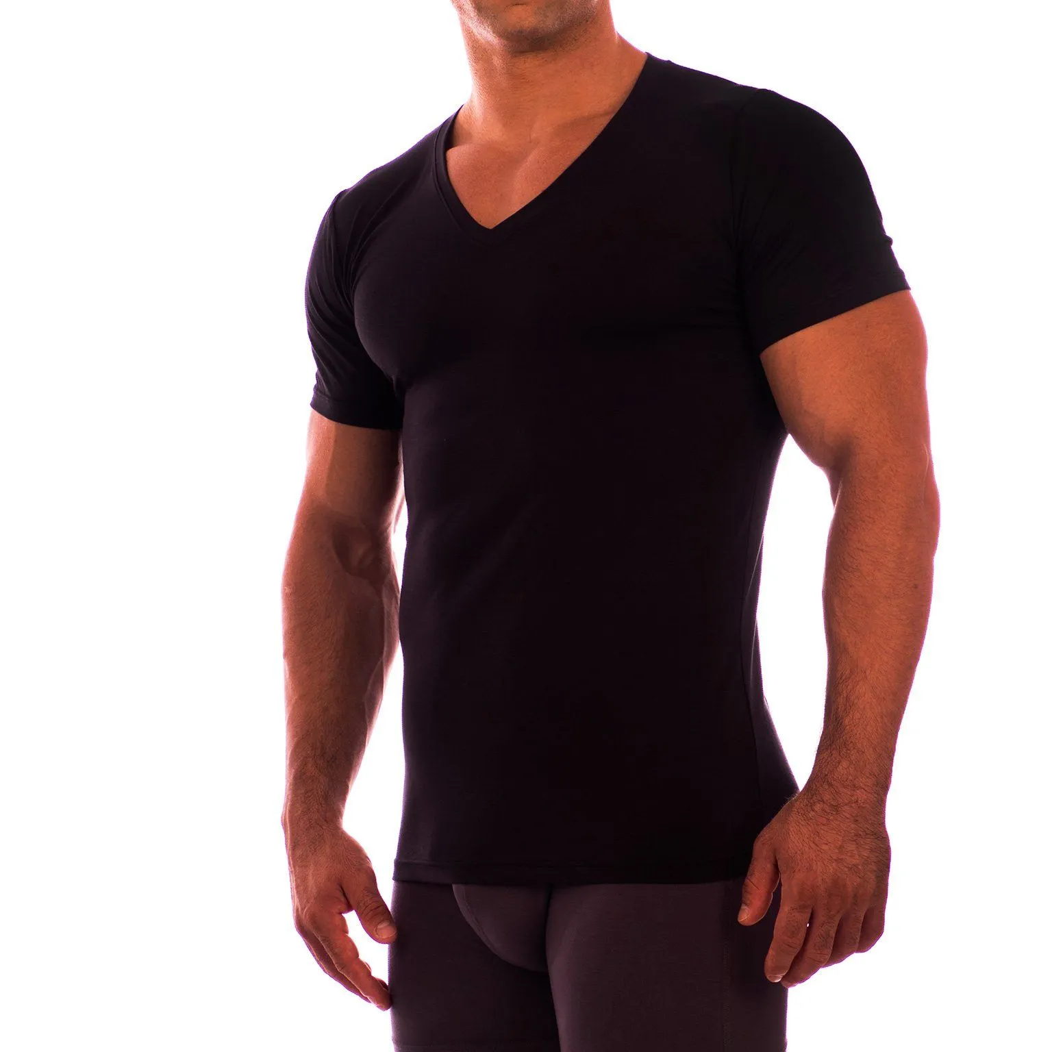 Deep V Neck Short Sleeve Undershirt