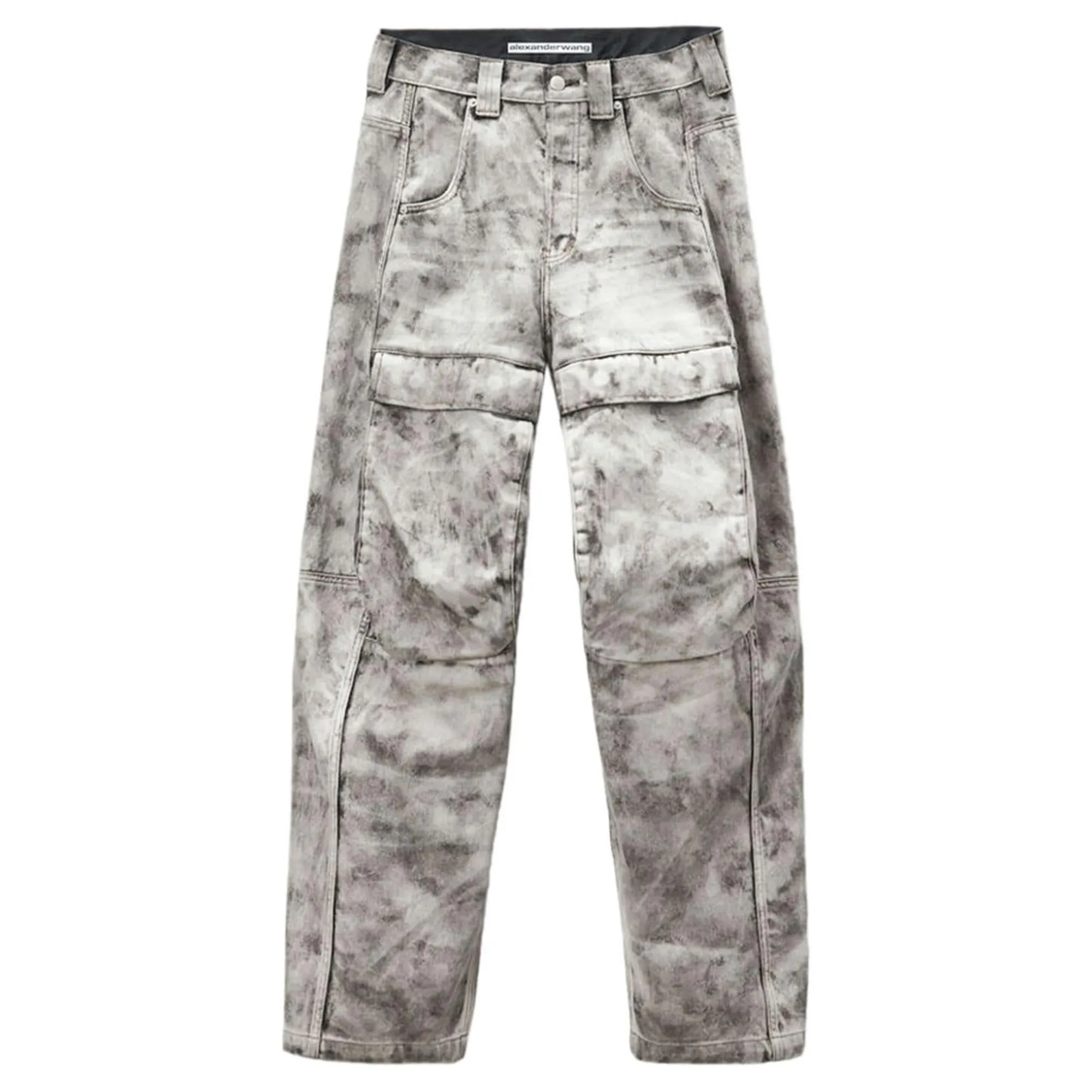 Denim Cargo Pants In Trompe-LÃƒÂ¢Ã¢â€šÂ¬Ã¢â€žÂ¢Oeil Leather Effect