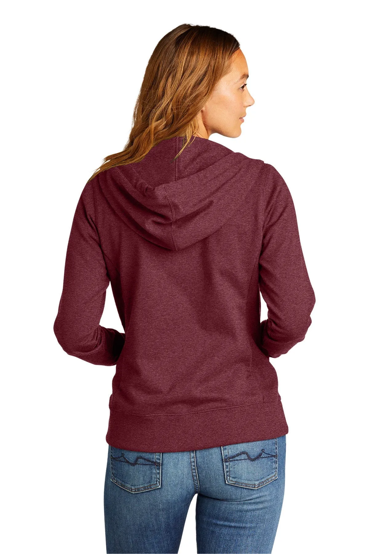 District Women's Re-Full-Zip Hoodies, Maroon Heather