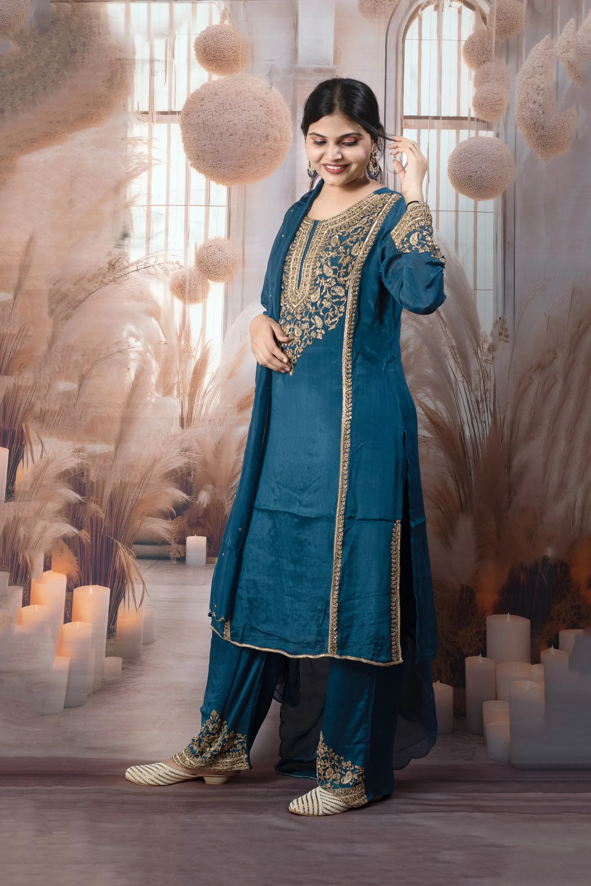 Elegant Navy Blue Ladies Suits