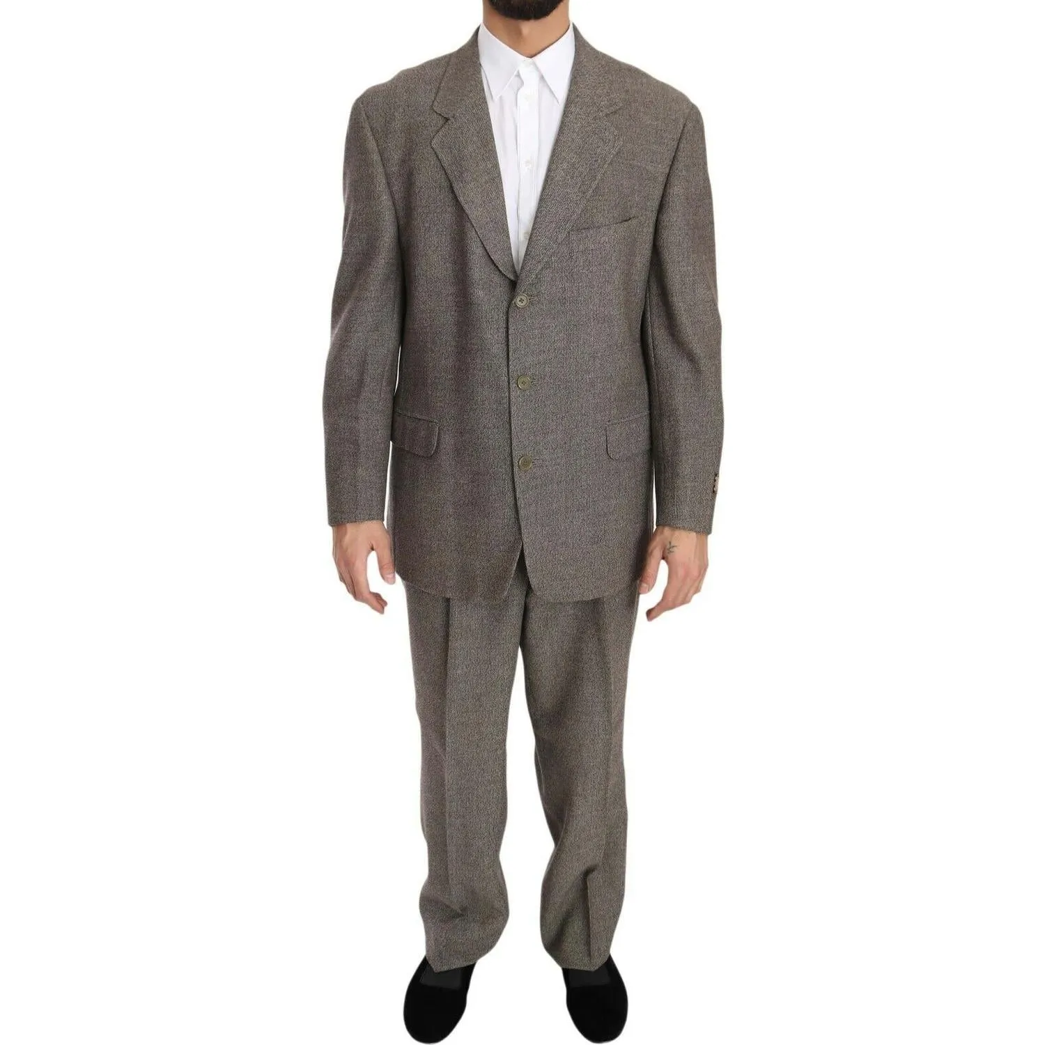 Fendi Elegant Light Brown Wool Men's Suit