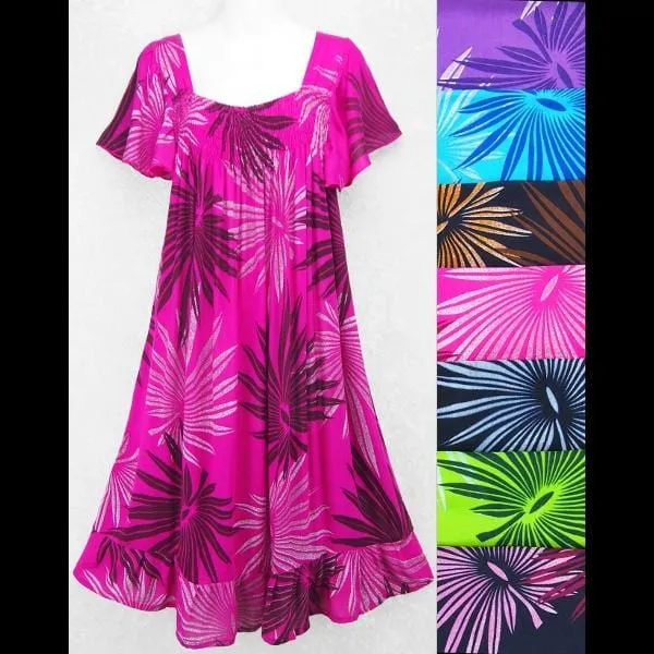 Frond Butterfly Sleeve Dress