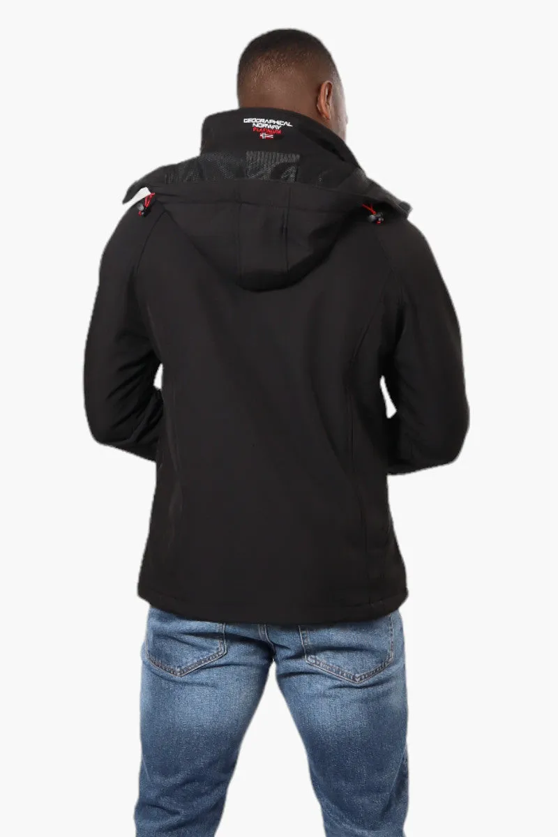 Geographical Norway Hooded Fleece Lined Lightweight Jacket - Black