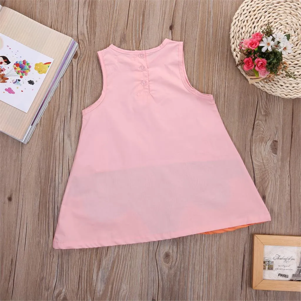 Girls Fox Image Sleeveless Dress