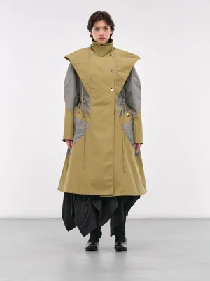 Herne Hooded Trench Coat (C01-27-OLIVE-GREEN-SMOKE-GREY)