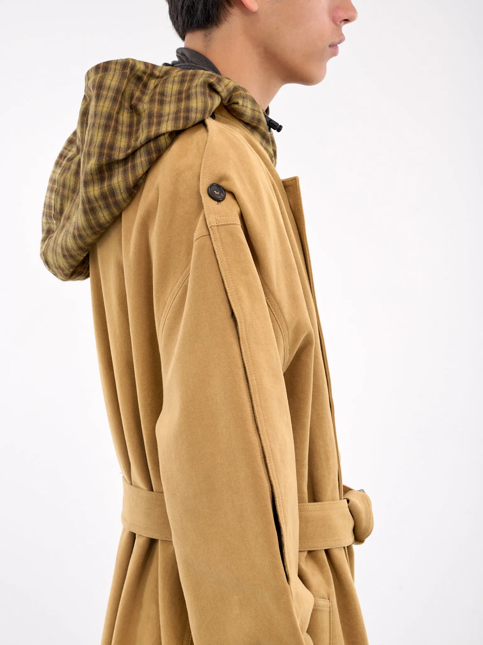 Insert Hood Trench Coat (203CO003-F528-DARK-BEIGE)