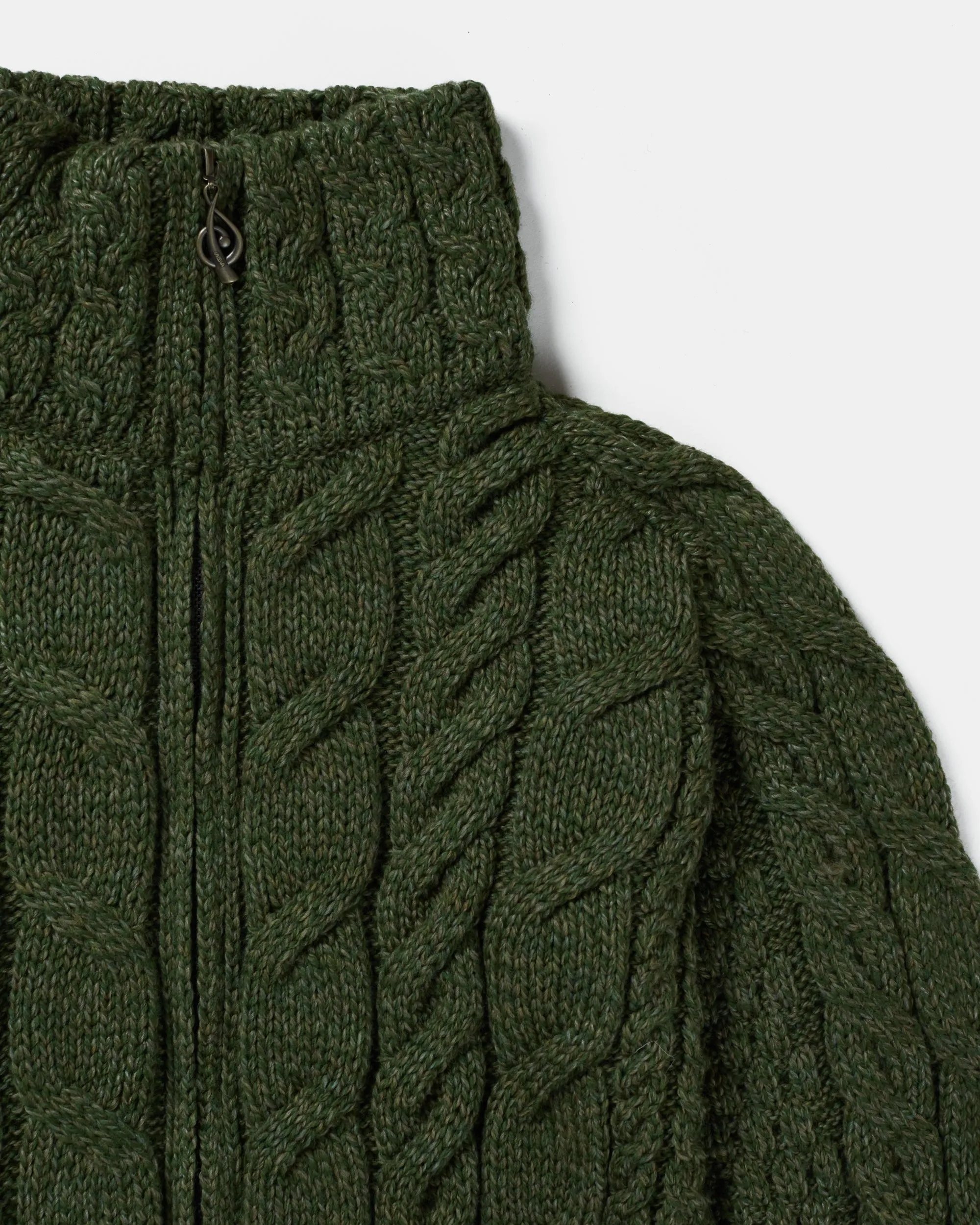 Irish Shaped Mock Turtleneck Cardigan