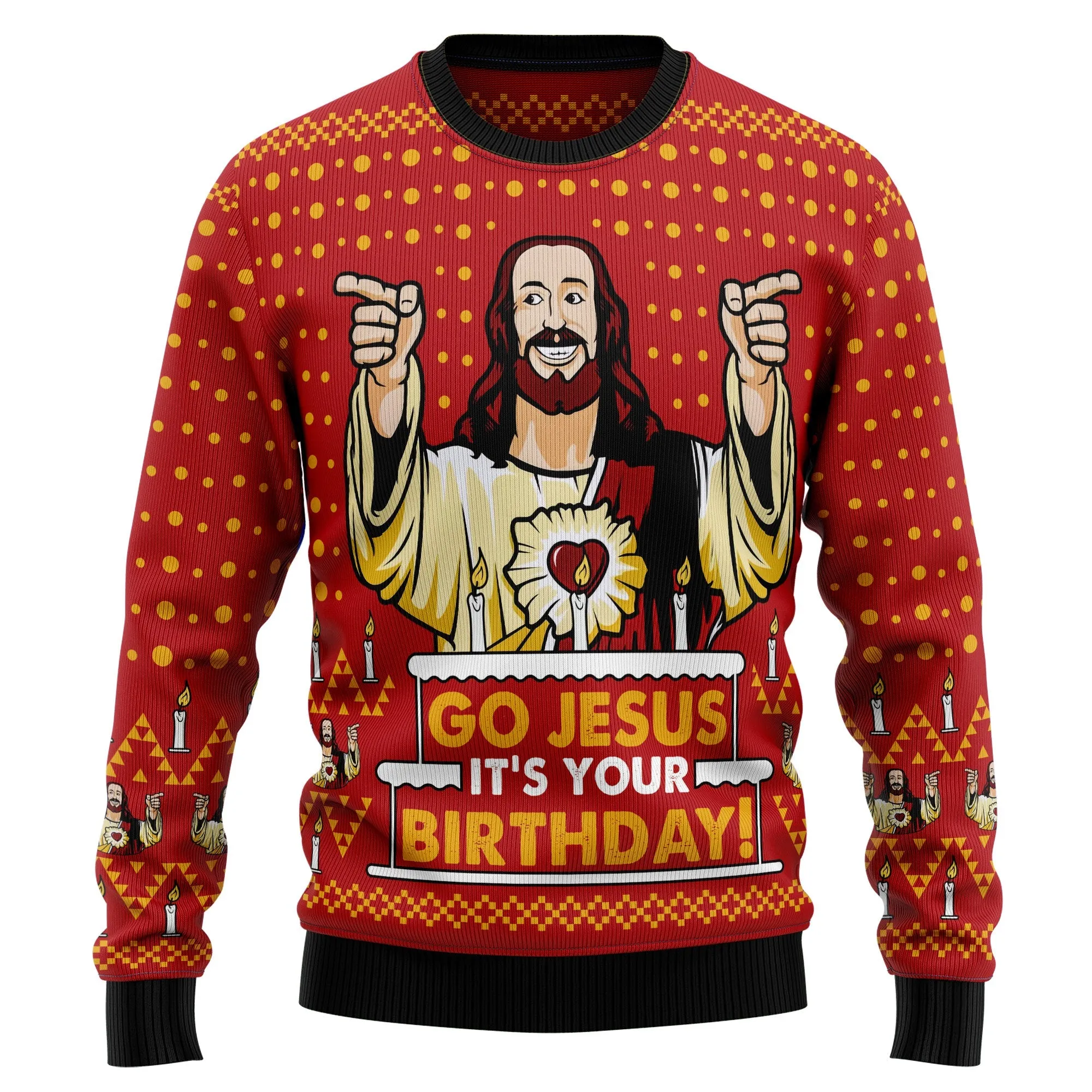 Jessus's Birthday Ugly Christmas Sweater - Xmas Gifts For Him Or Her - Christmas Gift For Friends - Christian Shirts Gifts Idea