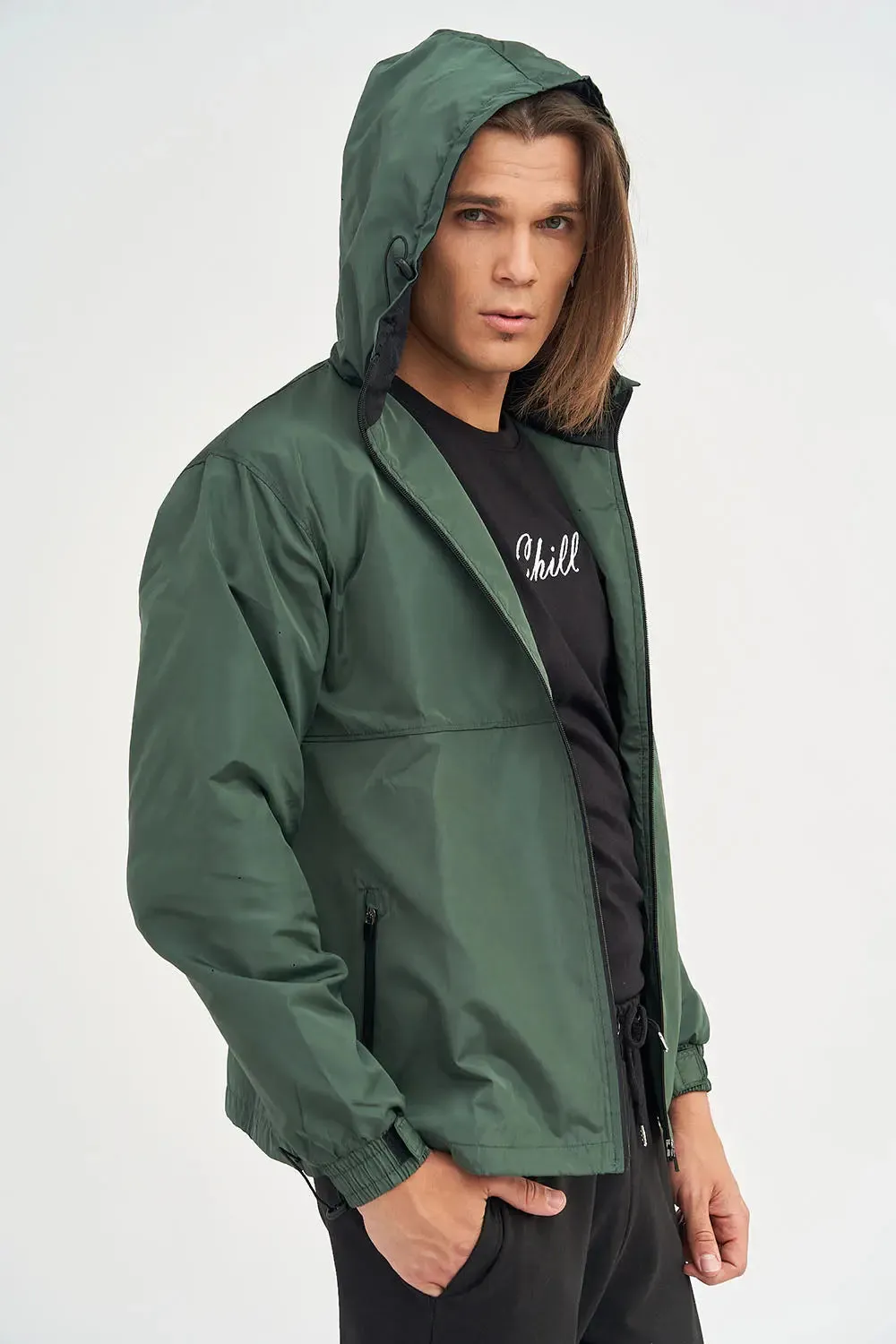 Lightweight Zipped Men's Hooded Jacket For Men