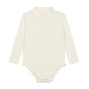 Lil Legs Bamboo Mockneck Onesie Winter White