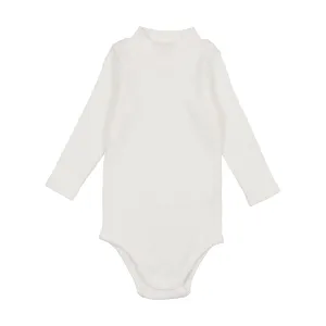 Lil Legs Ribbed Mock Neck Onesie Winter White