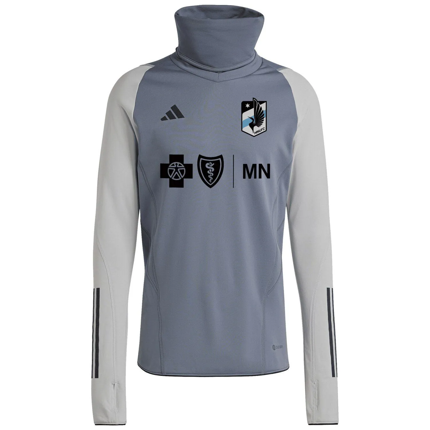 Men's gray Minnesota United FC T-shirt warm raglan COLDDY adidas