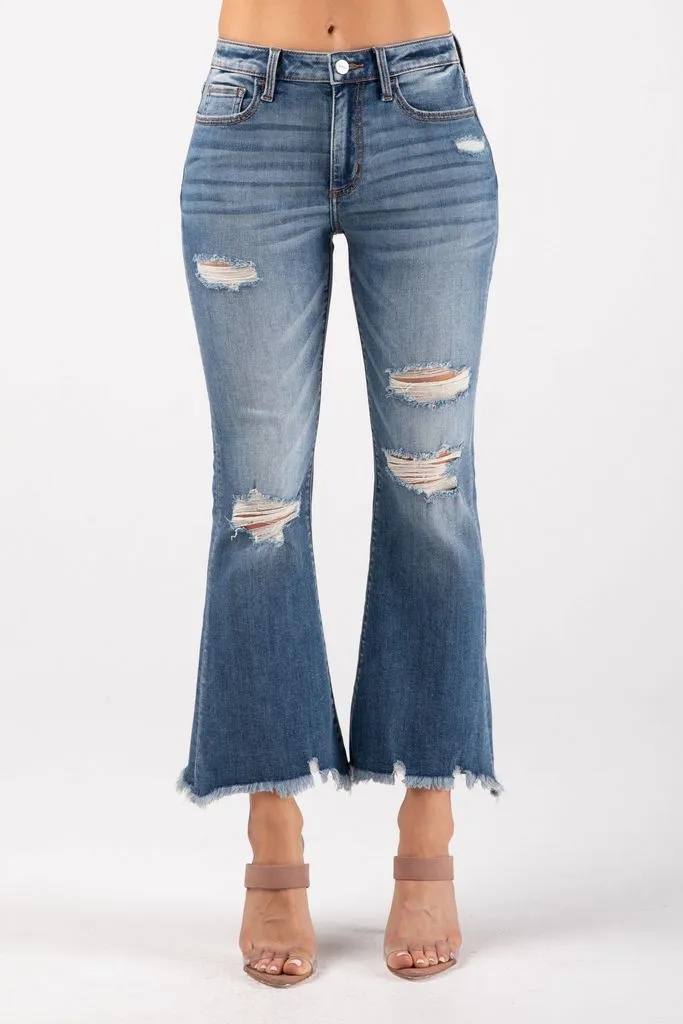 Mid Rise Kick Flare Jeans by Cero