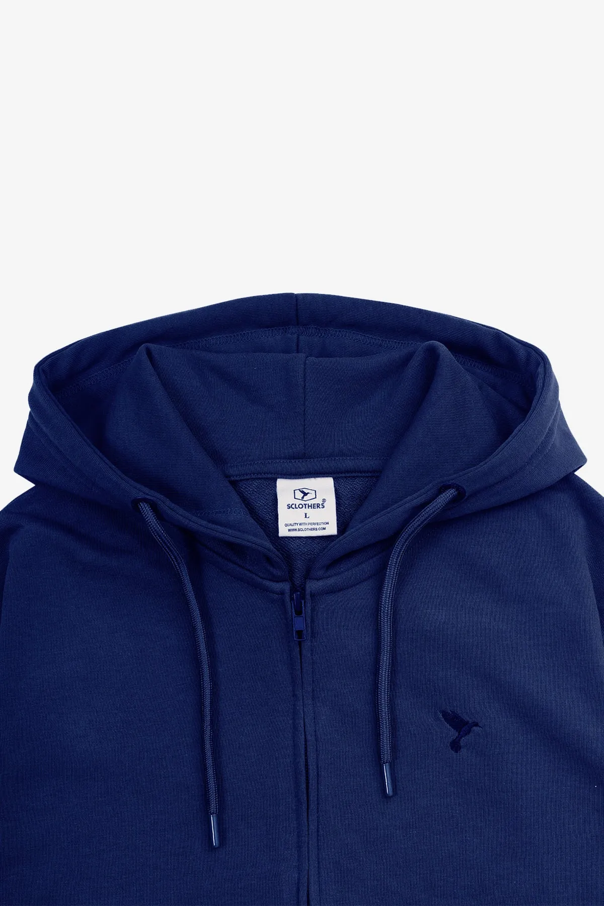 Navy Embroidered Zipper Hoodie - S24 - MH0093R