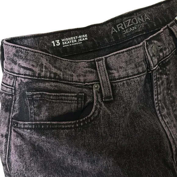 NWT Arizona Black Denim Jeans Size 14 juniors Women's Fashion