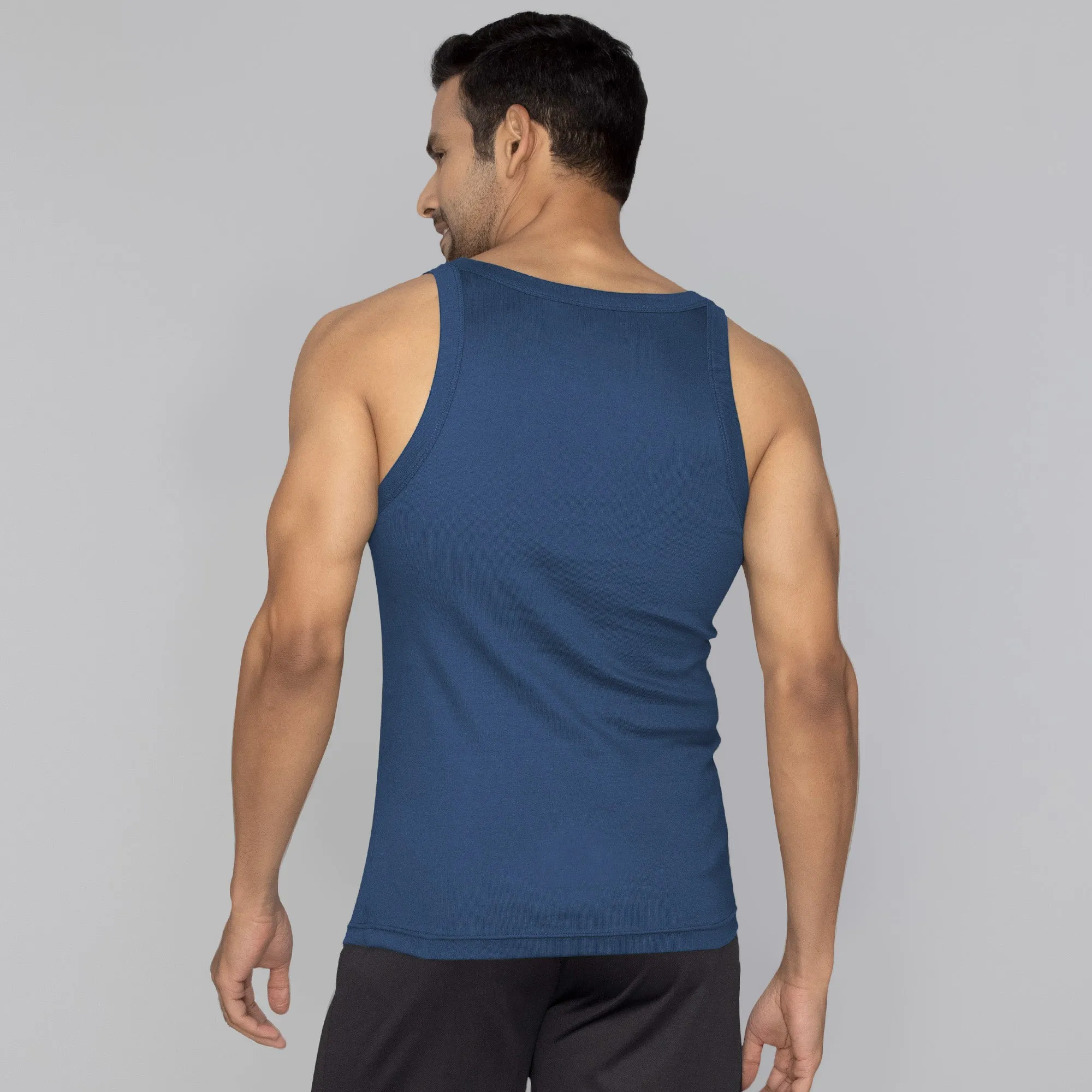 Pace Super Combed Cotton Vest Midnight Blue