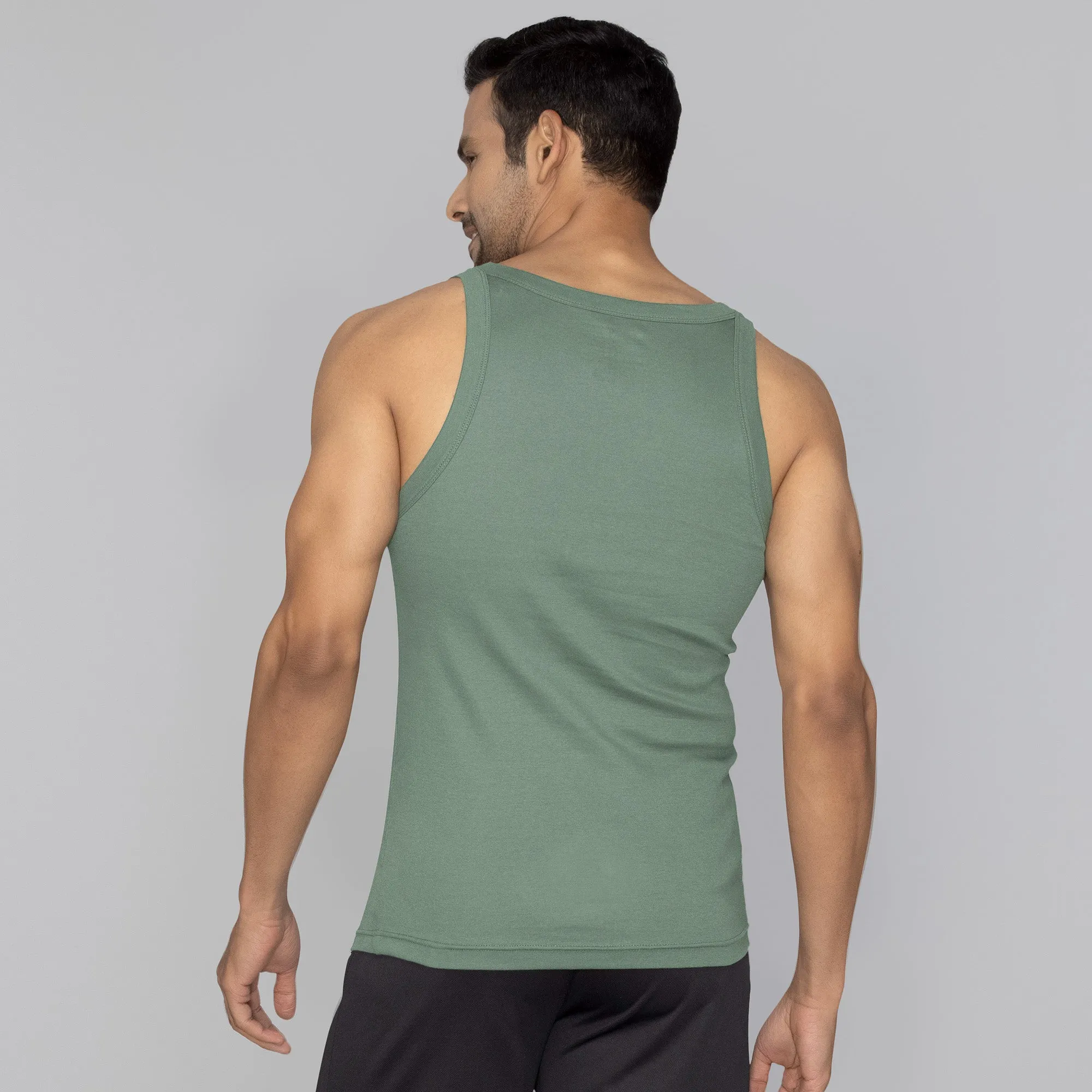 Pace Super Combed Cotton Vest Olive Green