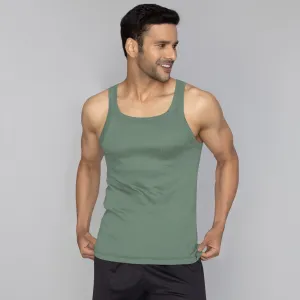 Pace Super Combed Cotton Vest Olive Green