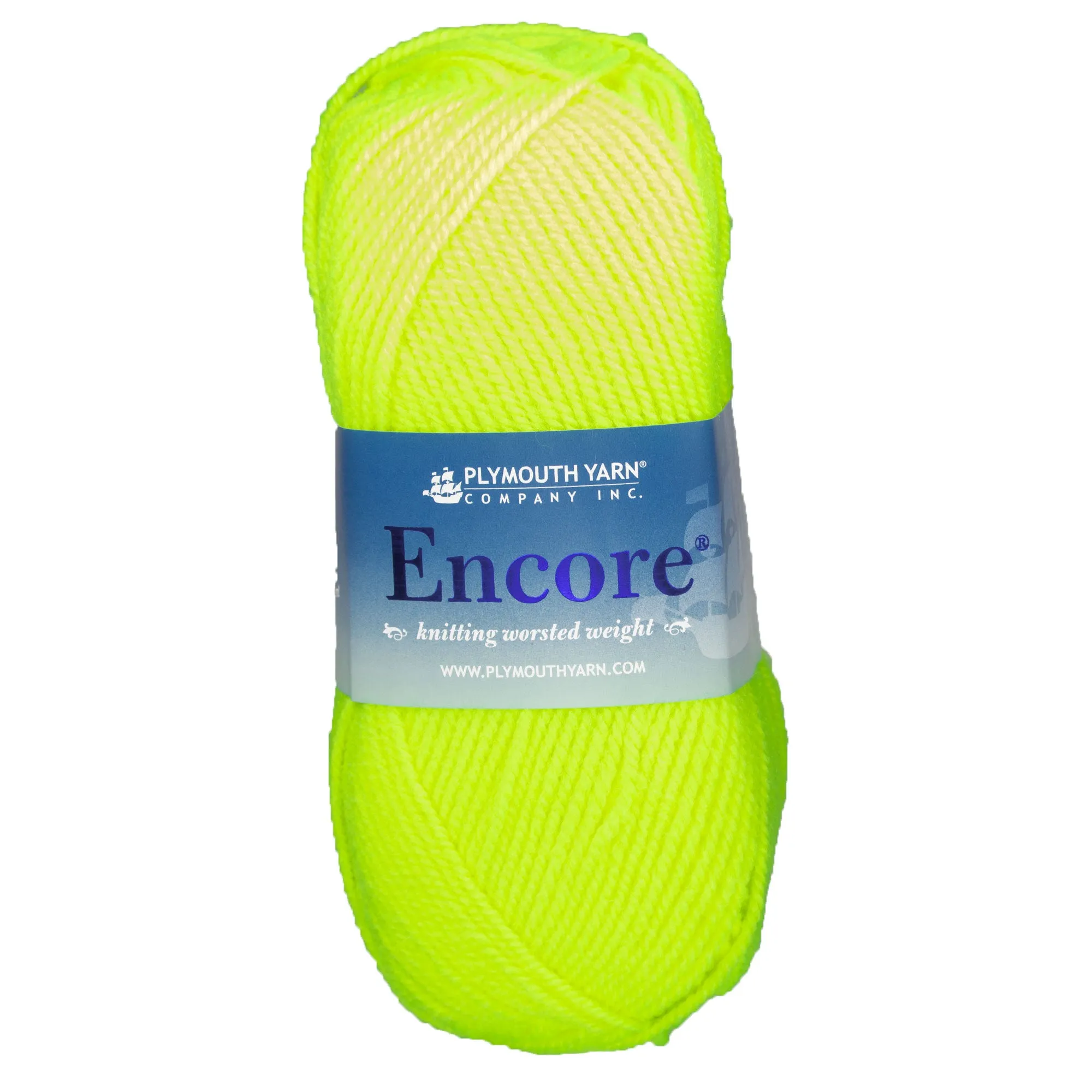 Plymouth Yarn Encore Worsted Yarn - 0476 Neon Yellow