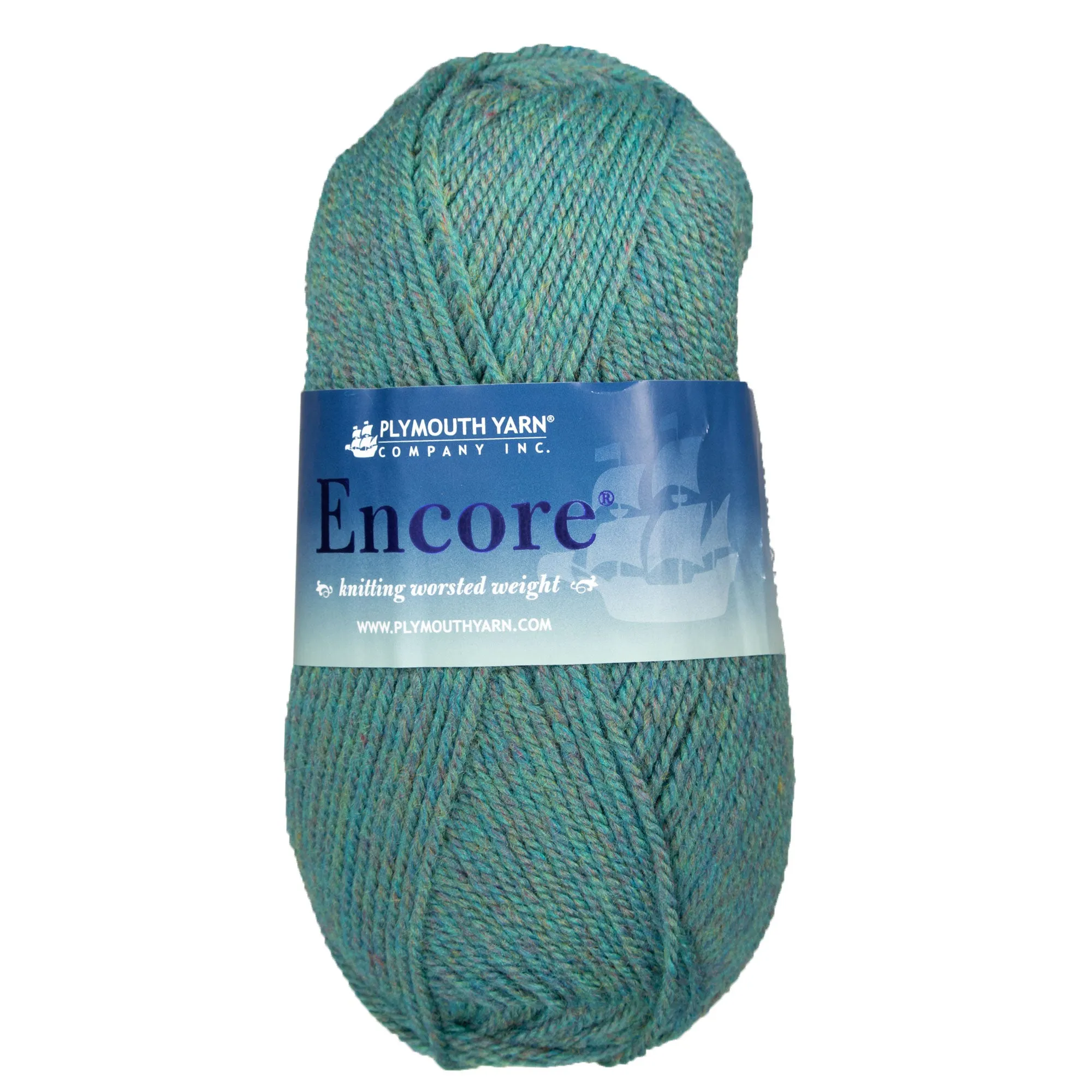 Plymouth Yarn Encore Worsted Yarn - 0687 Emerald Heather