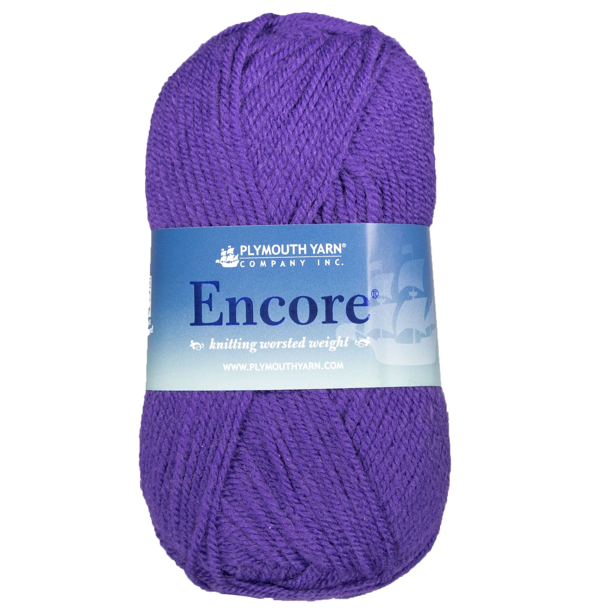 Plymouth Yarn Encore Worsted Yarn - 1606 Purple Bell