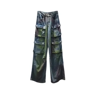 Pre Order:  Tie Dye Multi Pocket Loose Straight Pants