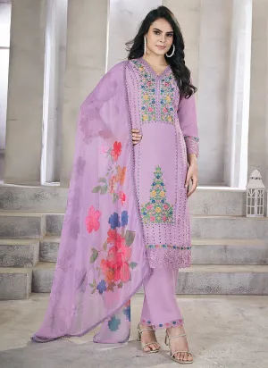 Purple Multi Embroidery Chikankari Pakistani Salwar Kameez