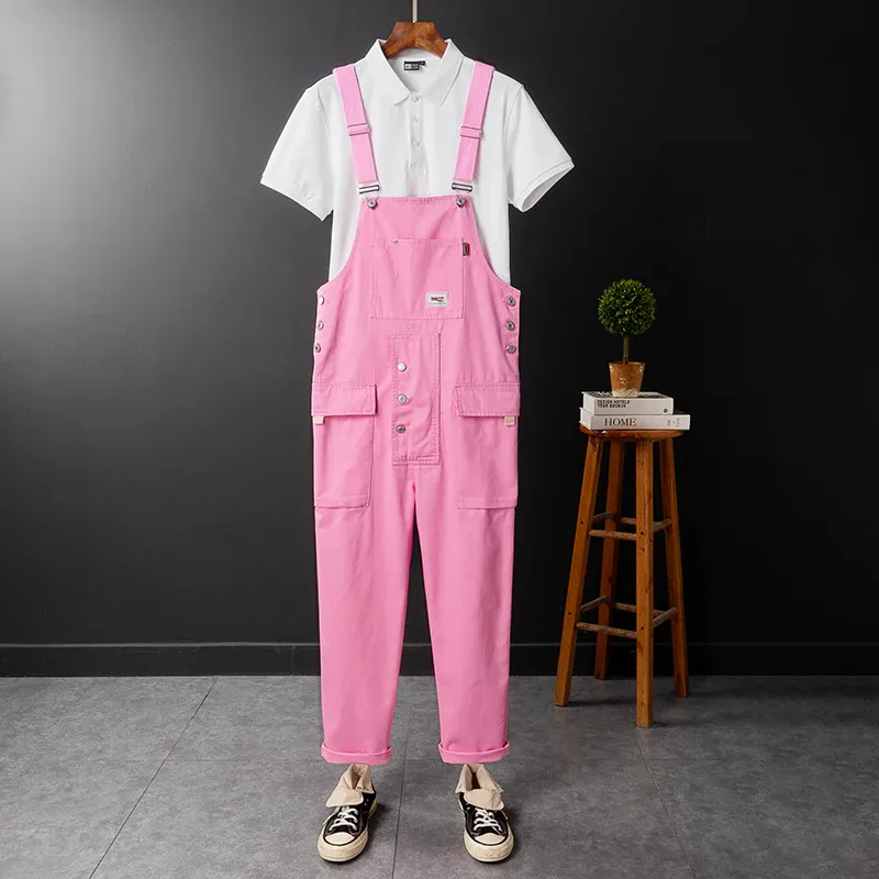 Retro Style Casual Multi-Pocket Overall Cargo Pants