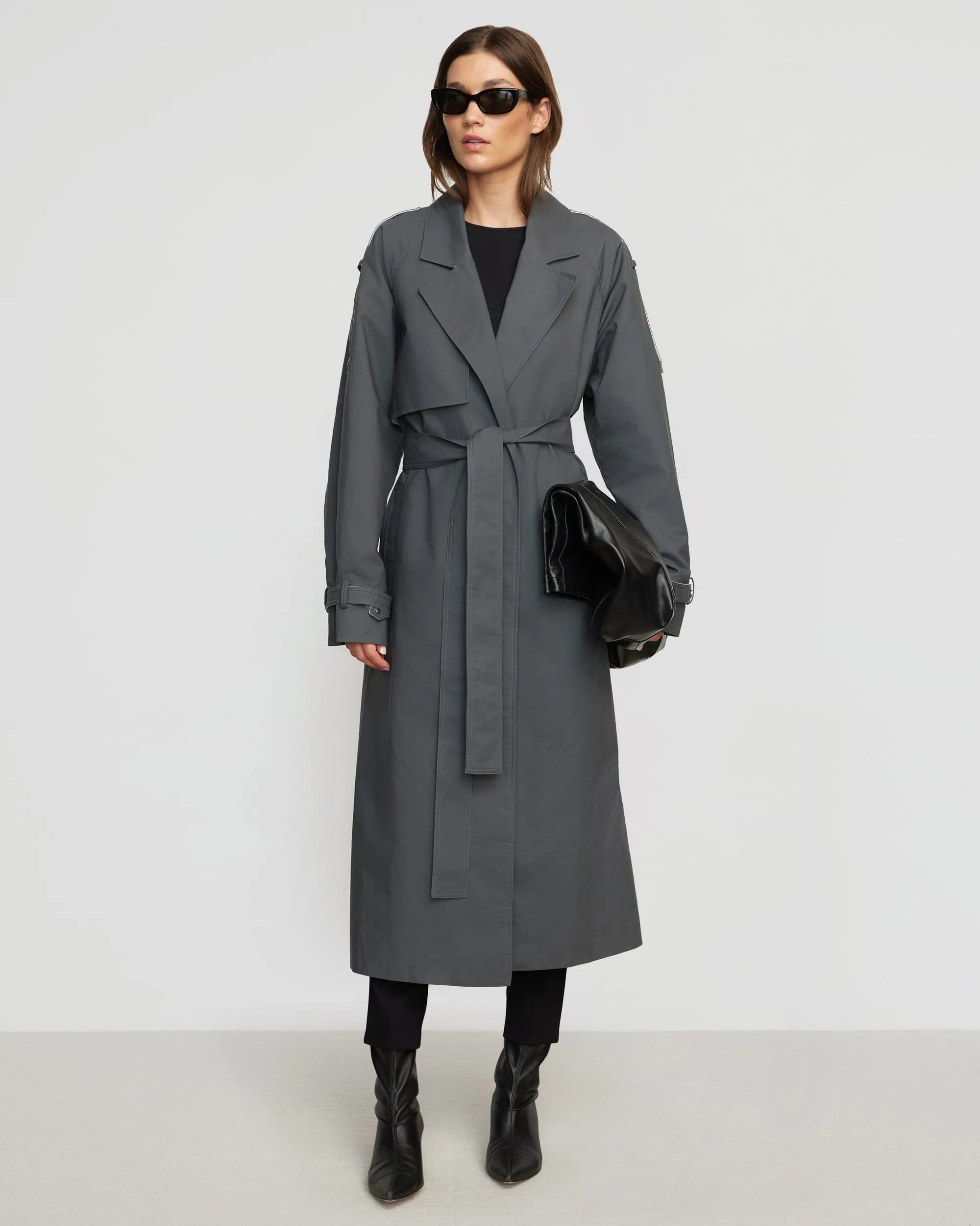 Rhea Contrast Trim Trench Coat